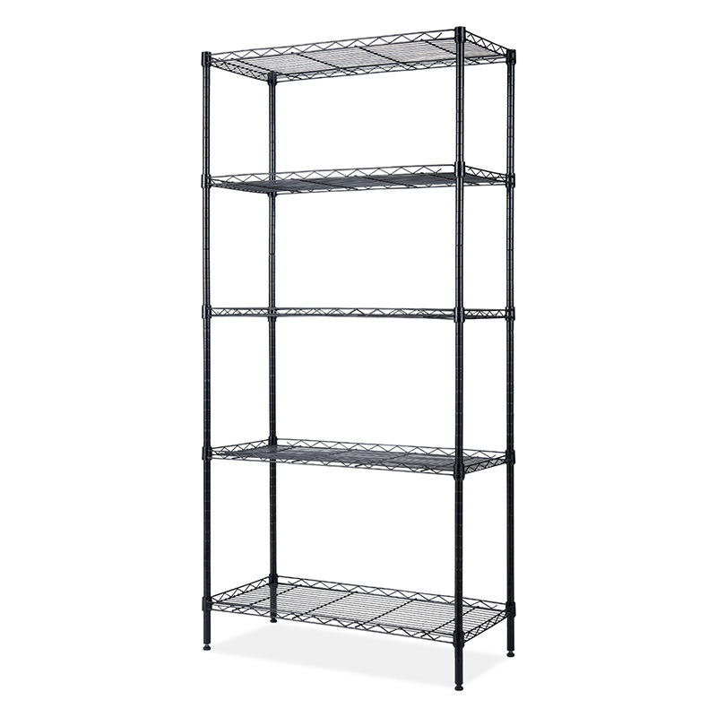 5 Tier Chrome Metal Carbon Steel Shelf Storage Shelves Wire Mesh Shelves Wire Shelving for Household Kitchen