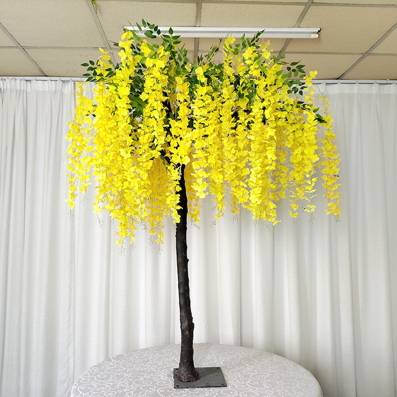 Customized White indoor wisteria flowers artificial bonsai tree from china