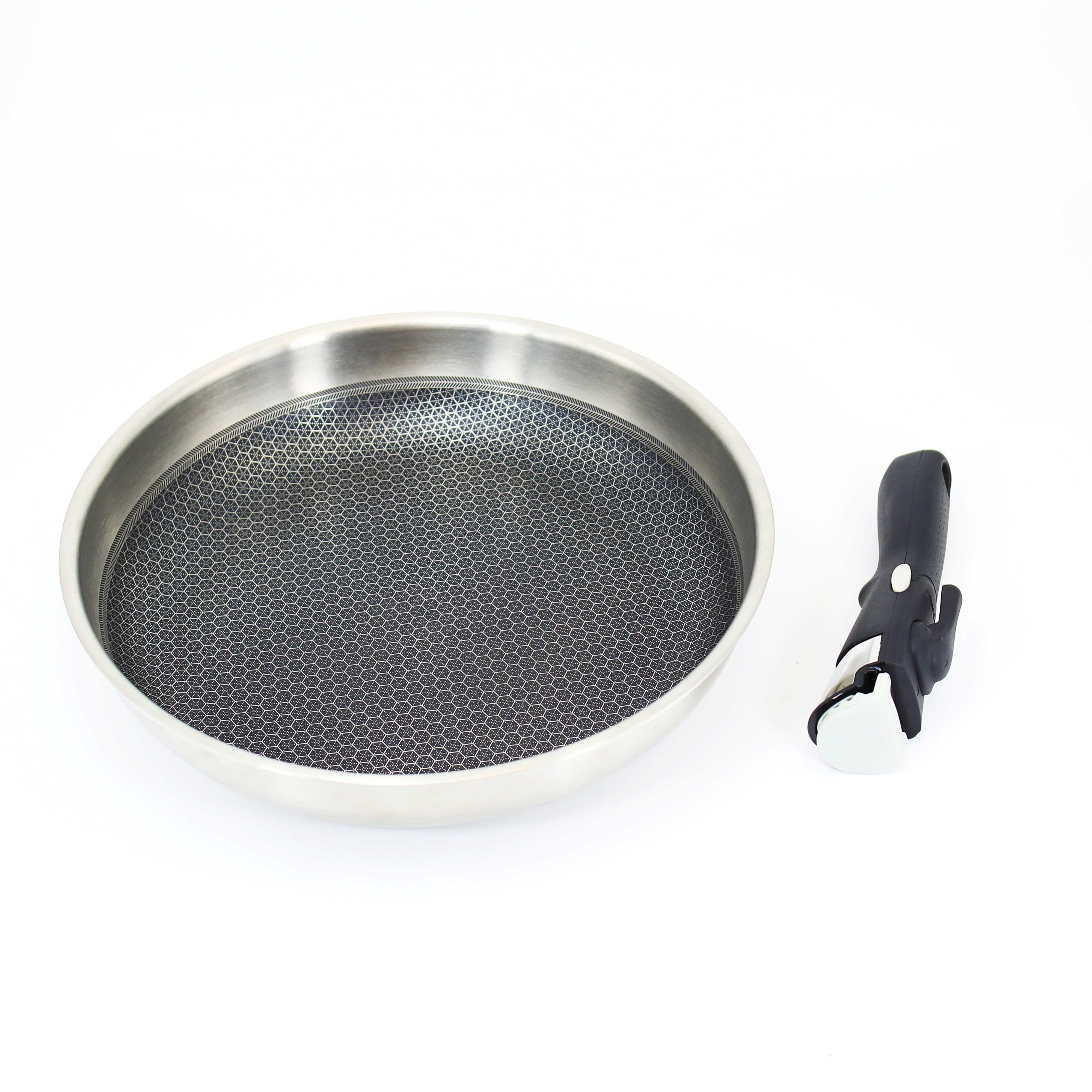 Professional Quality Custom Korean Kitchen Stainless Steel Non Stick Honeycomb Round Stir Frying Pan