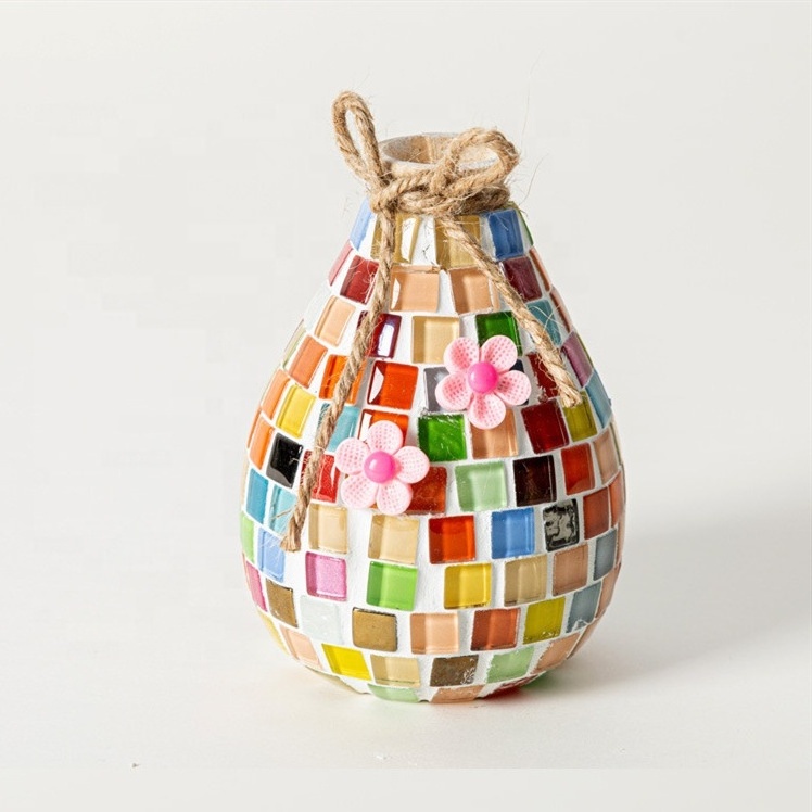 DIY Handcraft Glass Mosaic Beads Vase For Home Decoration Mosaic Tiles Kit