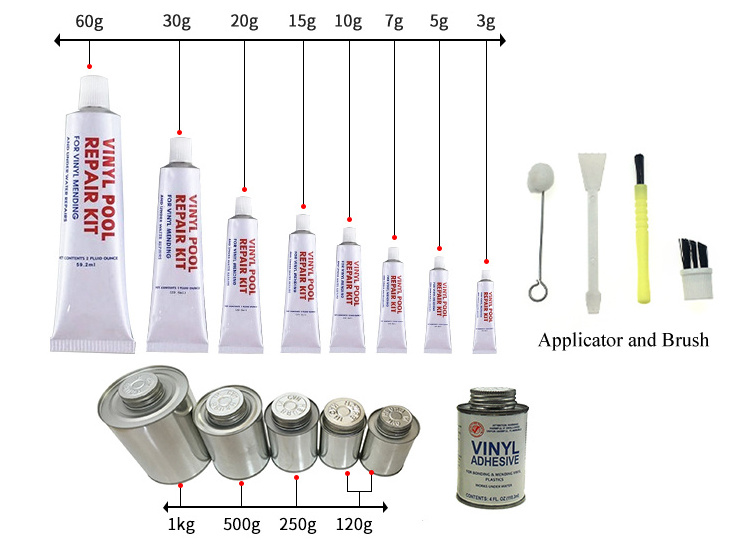 Bond liner pvc glue for underwater sealing, vinyl pool repair