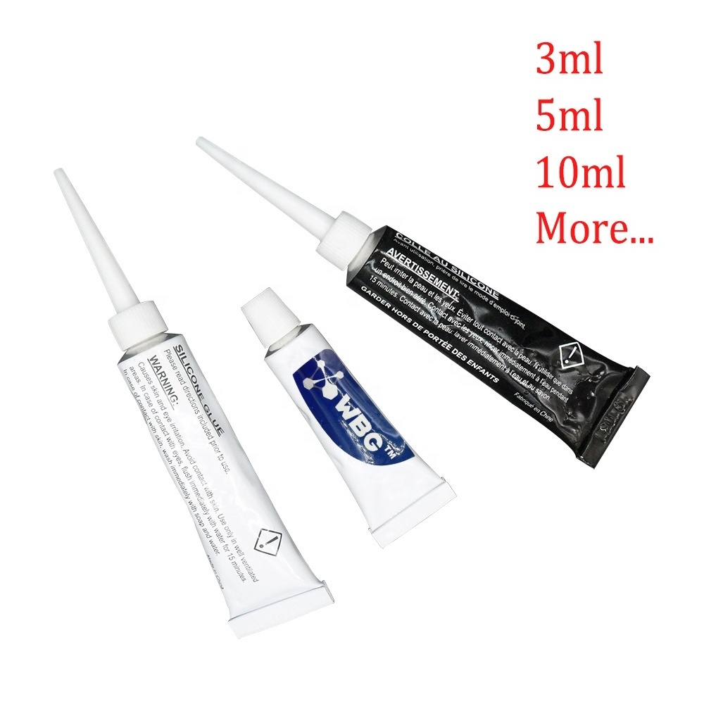 WBG Small Aluminum Tube Clear Black Acetic Electronic Aquarium Glass Rtv Neutral Silicone Seal Adhesive Gel Silicon Glue Sealant