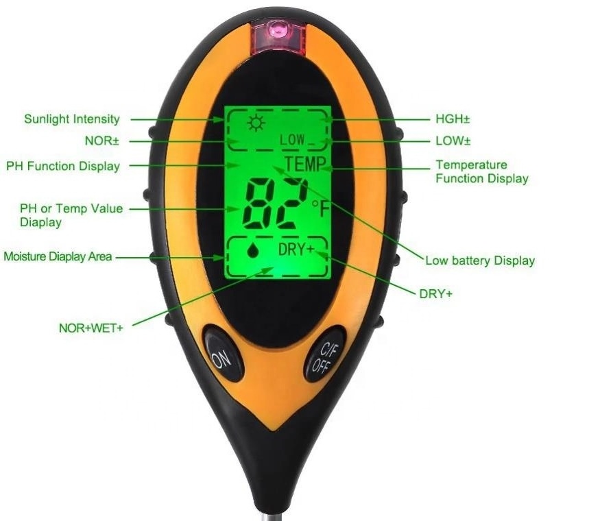 4 In 1Digital Soil Ph Meter  Soil Moisture Meter  Soil Test Kit Plant Water Tester For Houseplants