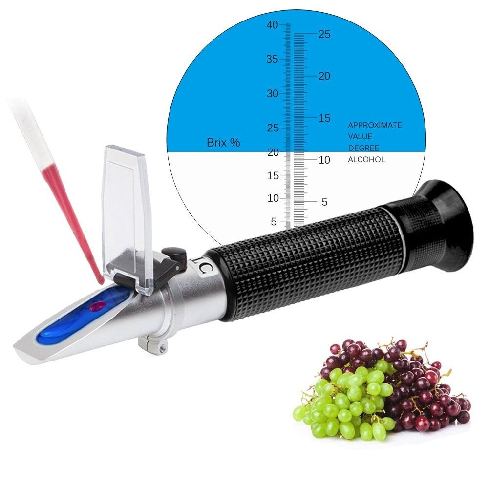 Refractometer for Grape Wine Brewing 0-90%V/V  Alcohol Dual Scale with ATC