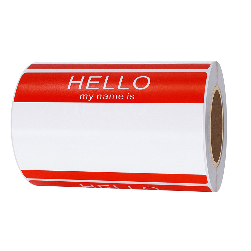 Hot sale custom printing self adhesive hello my name is stickers