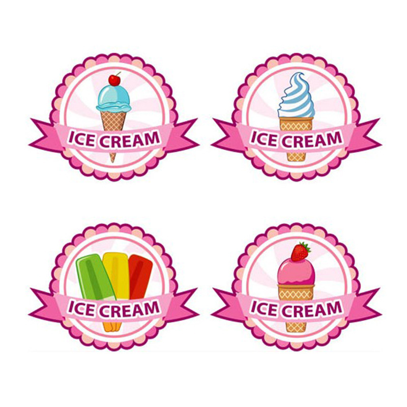 Custom printing low temperature resistant ice cream container freezer sticker label