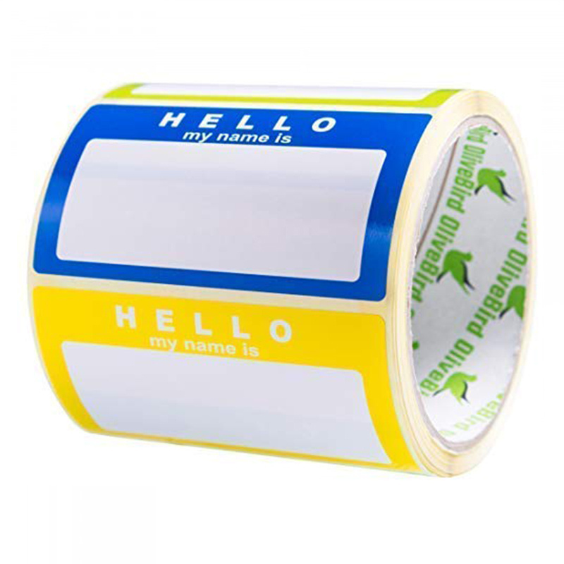 Hot sale custom printing self adhesive hello my name is stickers