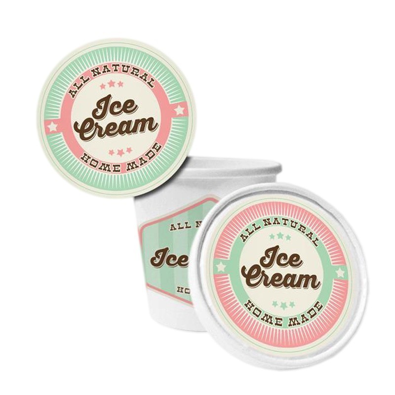 Custom printing low temperature resistant ice cream container freezer sticker label