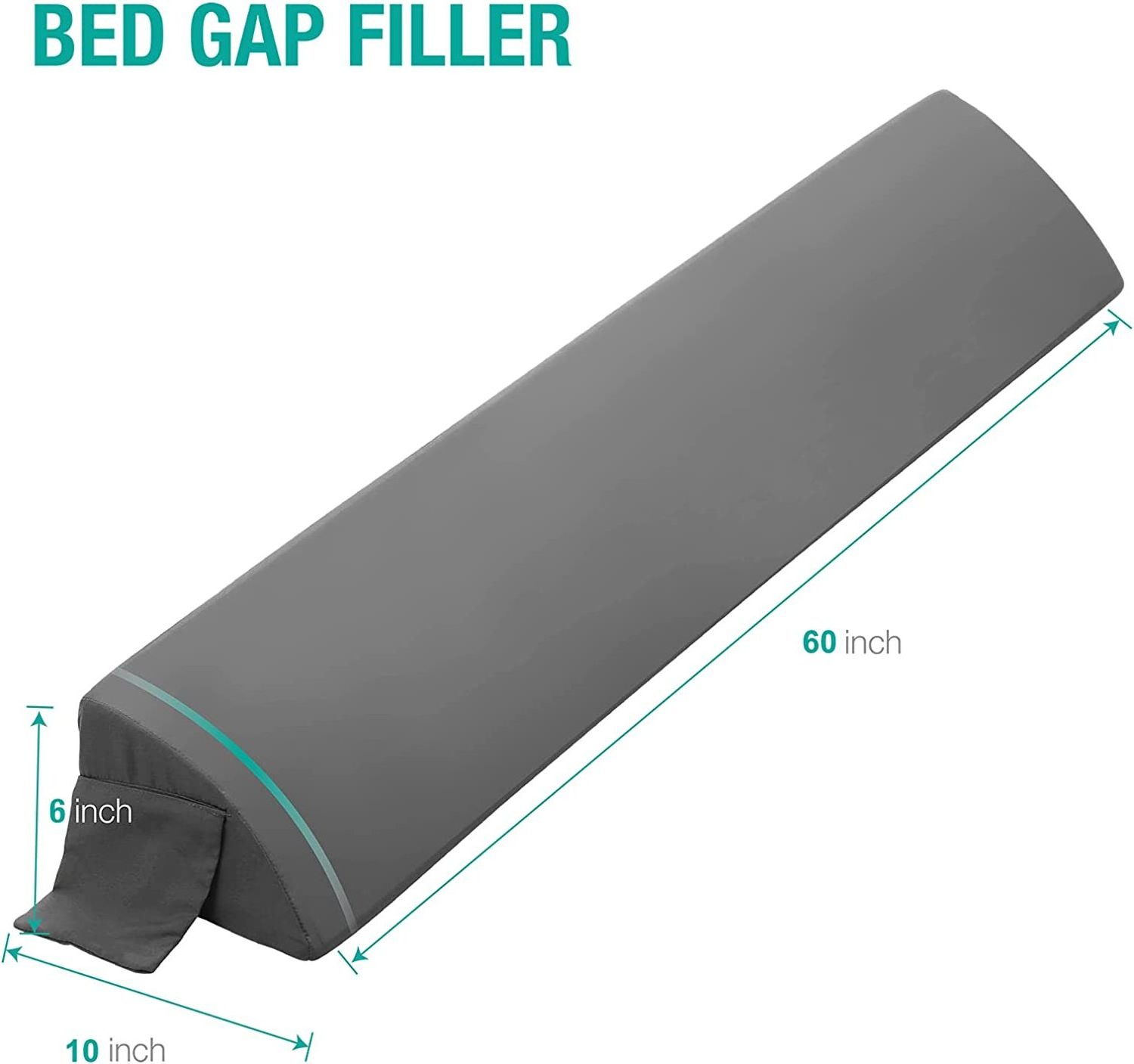 Headboard Pillow Mattress Wedge Bed Gap Filler Between Your Mattress and Headboard