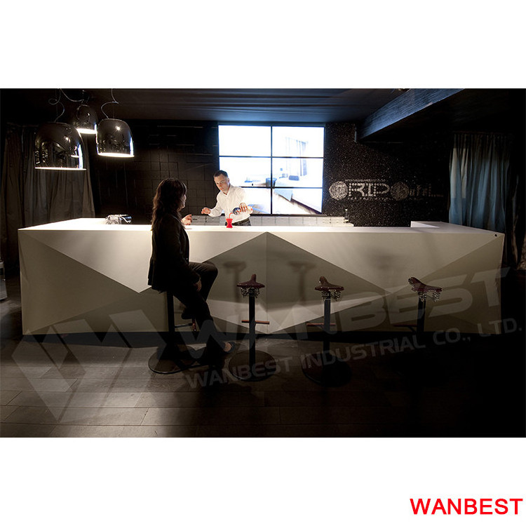 Modern Commercial Bar Furniture White Marble Art Design Bar Counter Restaurant Nightclub Bar Counter