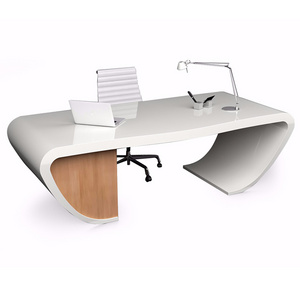 Modern marble White Curved office desk furniture Home Computer Table and Chair office executive desk