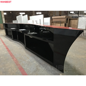 Restaurant Furniture Bar Counter Stylish Luxury Design Custom Size Long Shape Solid Surface Fast Food Restaurant Bar Counter