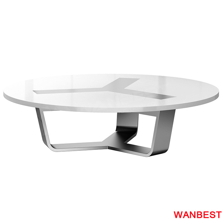 Luxury Modern  Marble Top Round Office Conference Room Table White Circular Meeting Table and Chair