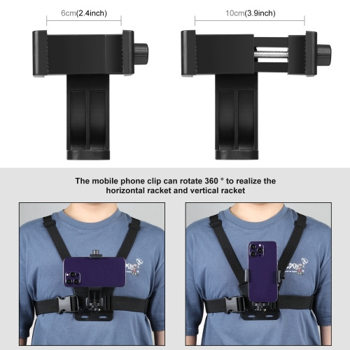 Dropshipping Wholesale PULUZ 5 in 1 Adjustable Body Belt Chest Strap Mount with Phone Clamp