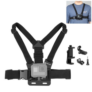 Dropshipping Wholesale PULUZ 5 in 1 Adjustable Body Belt Chest Strap Mount with Phone Clamp