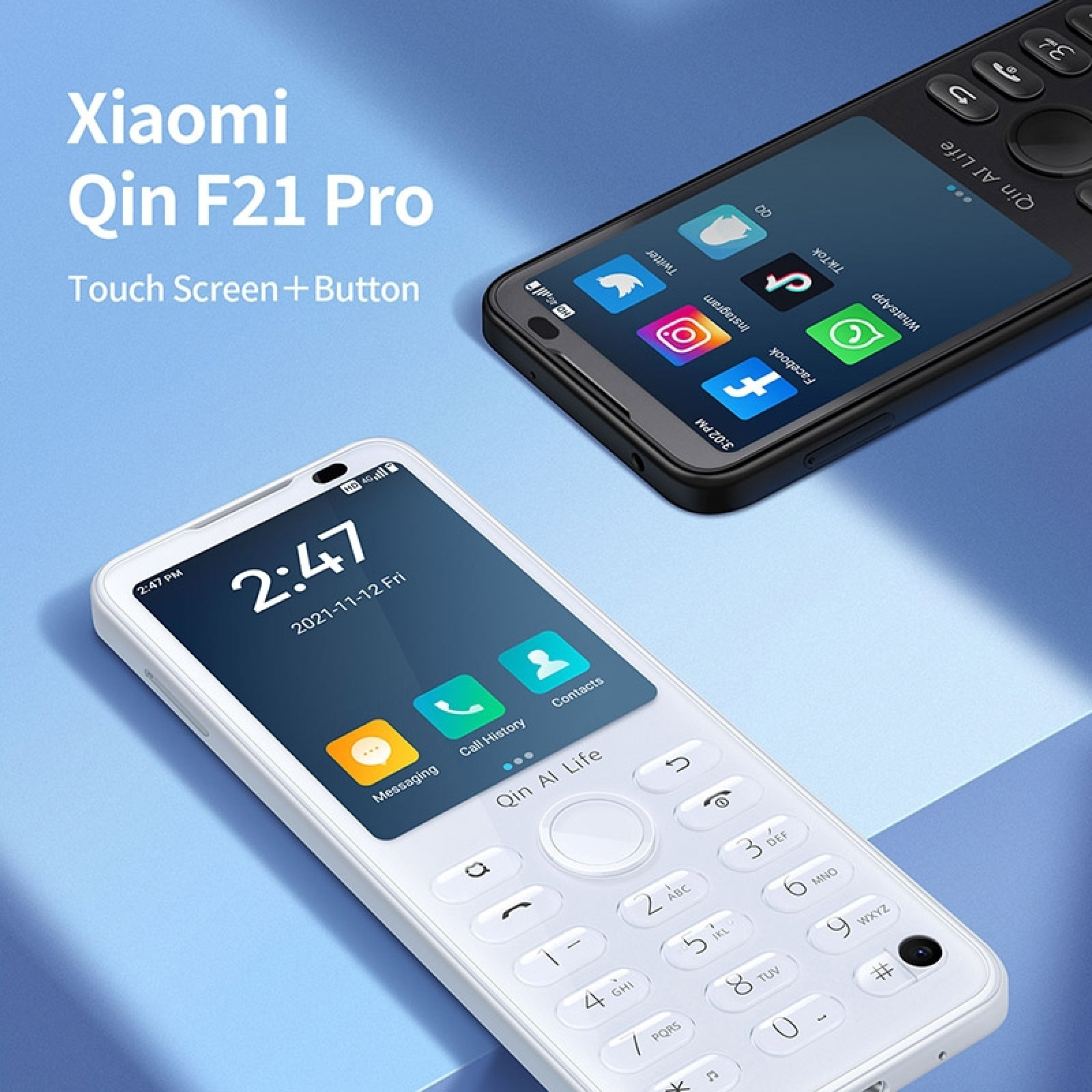 Best Price QIN F21 Pro mini students Smart Bar Phone 4G VOLTE Feature 21 keys cell 2.8 inch touch Screen Android cellphone