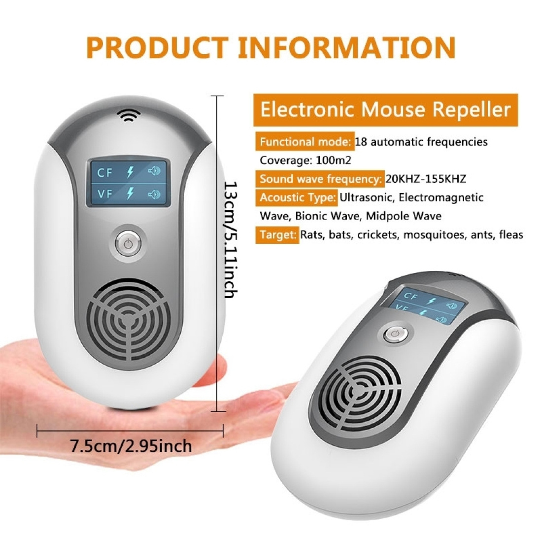 Repellent Electronic Pest Control Ultrasonic fly Pest Repeller Animal snake  insect mosquito Repeller