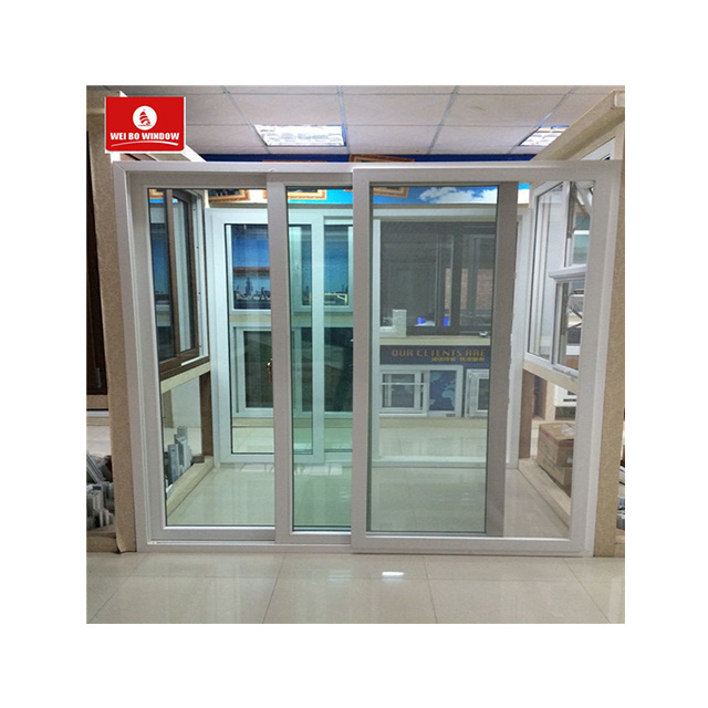 Hurricane impact Hot selling lowest price french doors exterior soundproof pvc/upvc sliding door