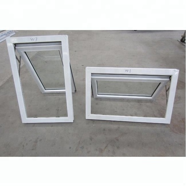 Small size frosted glass bathroom PVC top hung/awning window