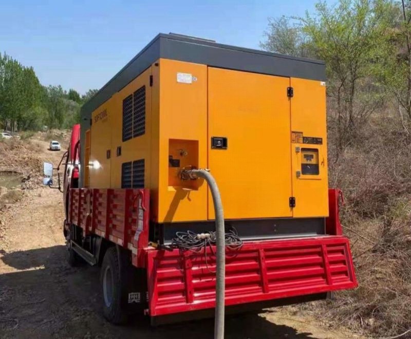 Truck Skid Mounted Diesel Screw Air Compressor 410KW 35m3/min 30bar air compressor for water well drilling