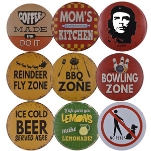 BBQ Zone Retro Plaque Metal Tin Signs Cafe Bar Pub Sign Board Wall Decor Vintage Nostalgia Flat Round Plates Coffee Beer 30CM