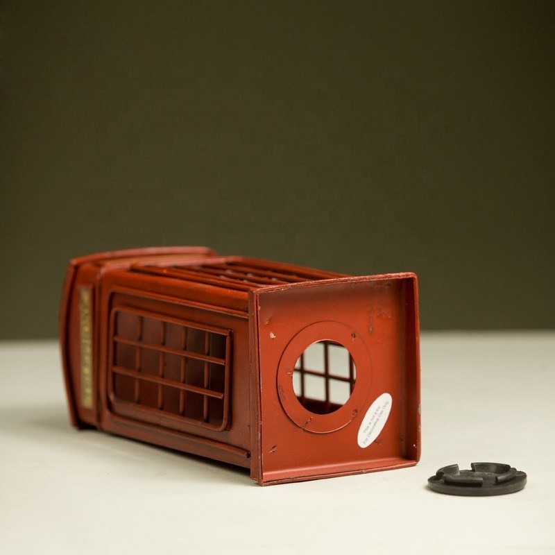 London Red Antique Telephone Booth For Sale Coin Bank Office Decoration Metal Craft Home Pub Office Restaurant Decoration