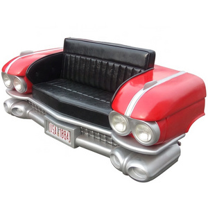 1959 Year Industrial Retro Front Face Car Sofa Red Color Vintage Classic Car Shaped Sofa For Net Bar Home Bar Cafe Shop