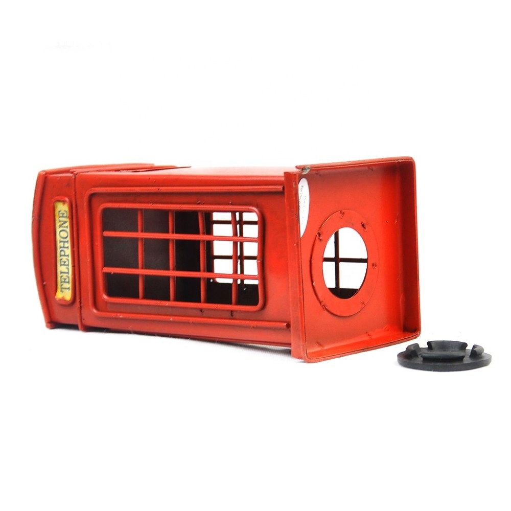 Metal Red British English Public London Red Telephone Booth For Sale Coin Bank Saving Pot Piggy Bank