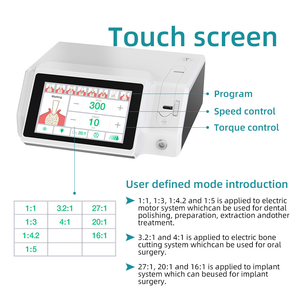 Motor Implant Dental Polishing Brushless  Handpiece Touched Screen Electric Implant dental  motor