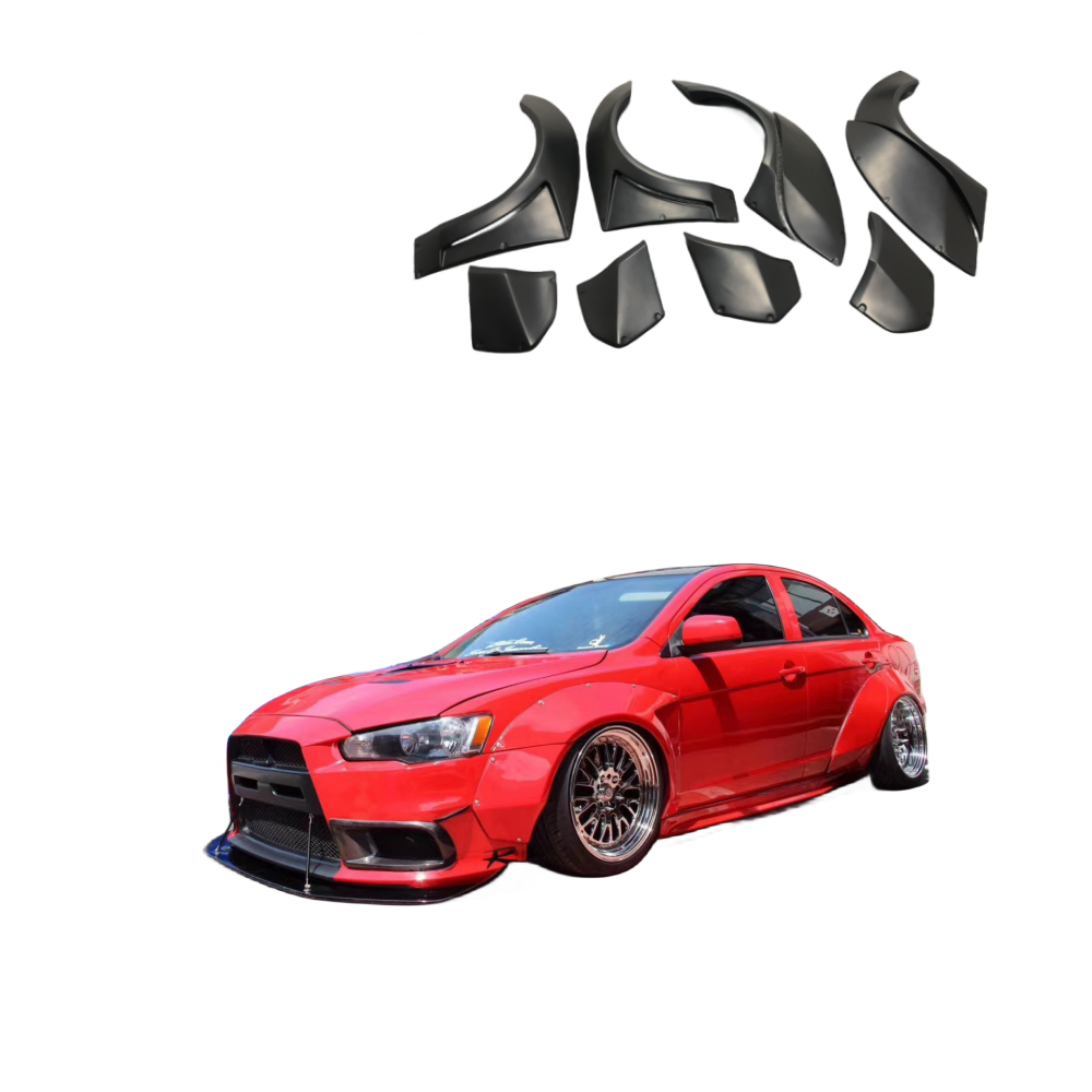 For mitsubishi lancer ex body kit wide body wheel eyebrows widened fenders hood EVO10 modification and upgrade