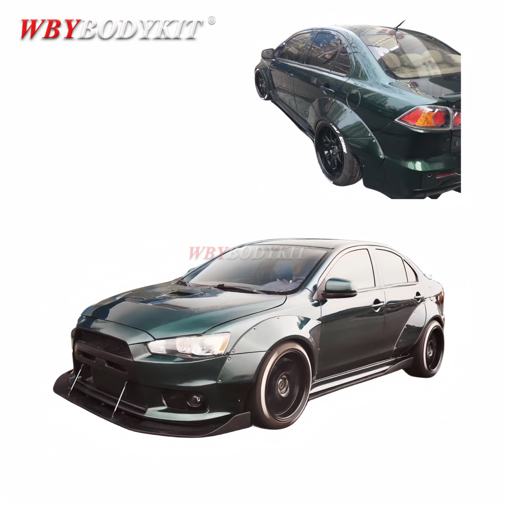 For mitsubishi lancer ex body kit wide body wheel eyebrows widened fenders hood EVO10 modification and upgrade