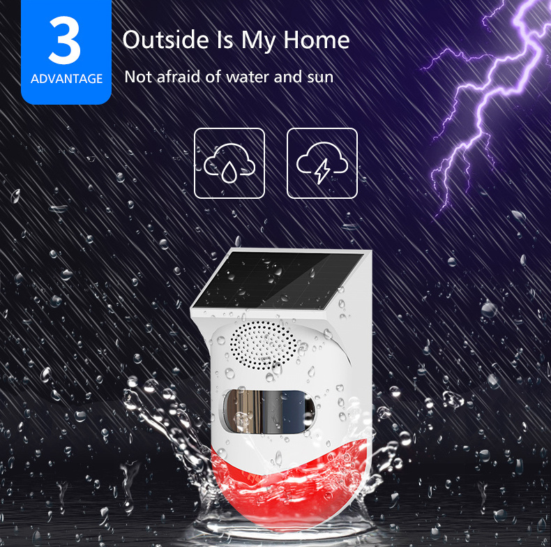 TUYA WIFI LED Flash Security Alert Outdoor Weather Resistant Motion Sensor Detector Wireless Driveway Alarm with DIY Sound