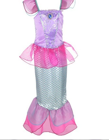 New Fashion Summer Children Costume Dress Birthday Party Mermaid Princess Girl Dress