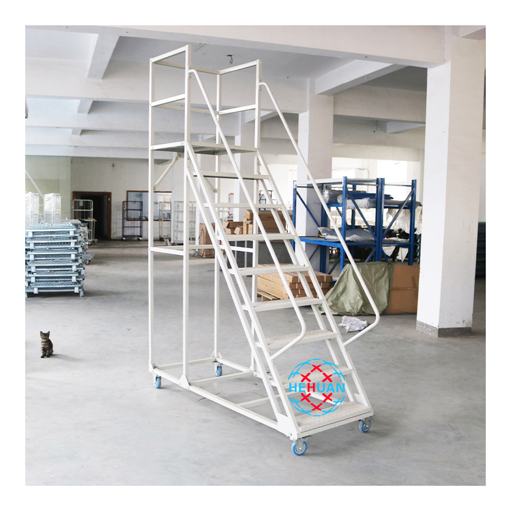 Wholesale Safety Portable Fruit Tree Climbing Adjustable Platform Ladder With Handrails