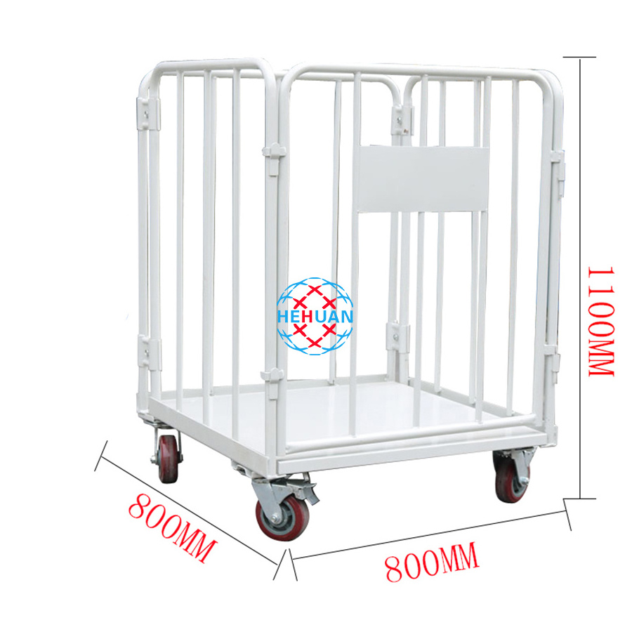 4 Universal Wheel Logistics Carts Multifunction Storage Trolley with Shelves Caddy Cage Trolley