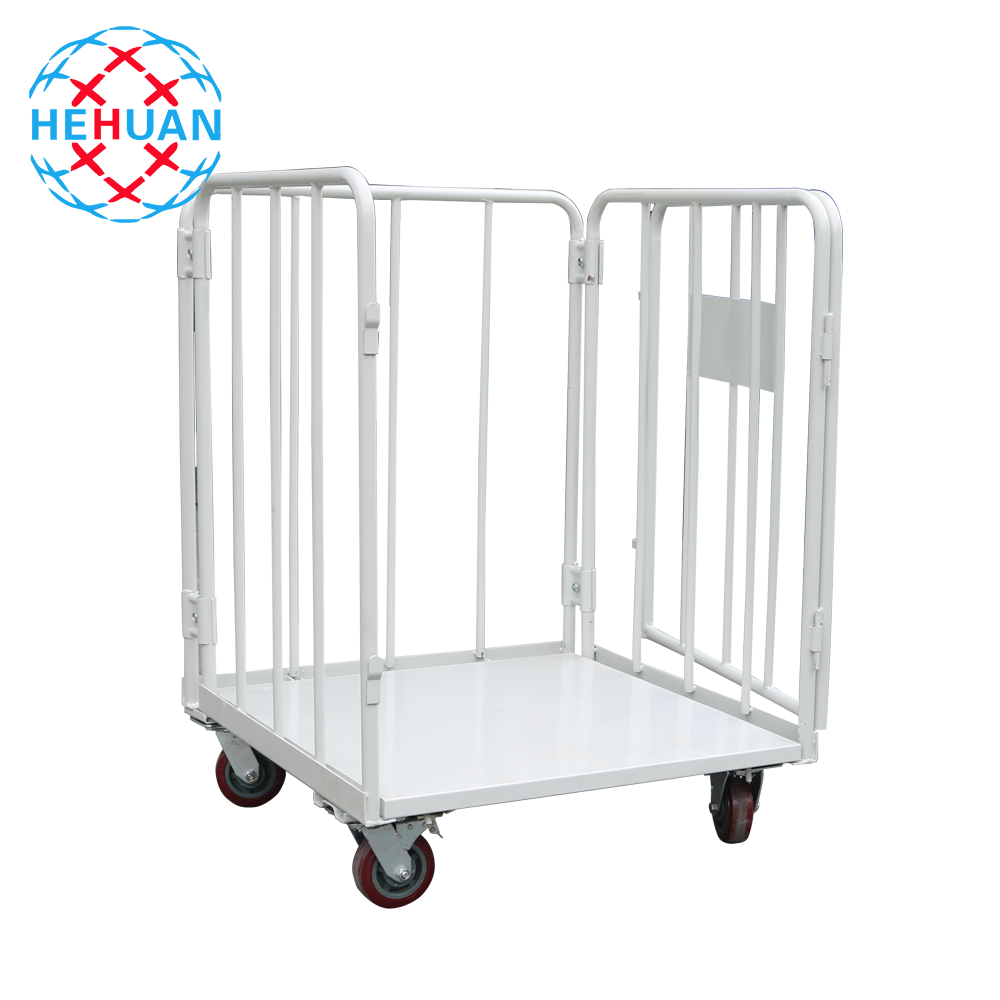 4 Universal Wheel Logistics Carts Multifunction Storage Trolley with Shelves Caddy Cage Trolley