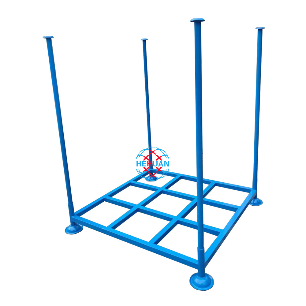 Sale Steel Fabricated Stacking Collapsible Movable Pipe Plate Post Pallet Transport Industrial Storage Rack