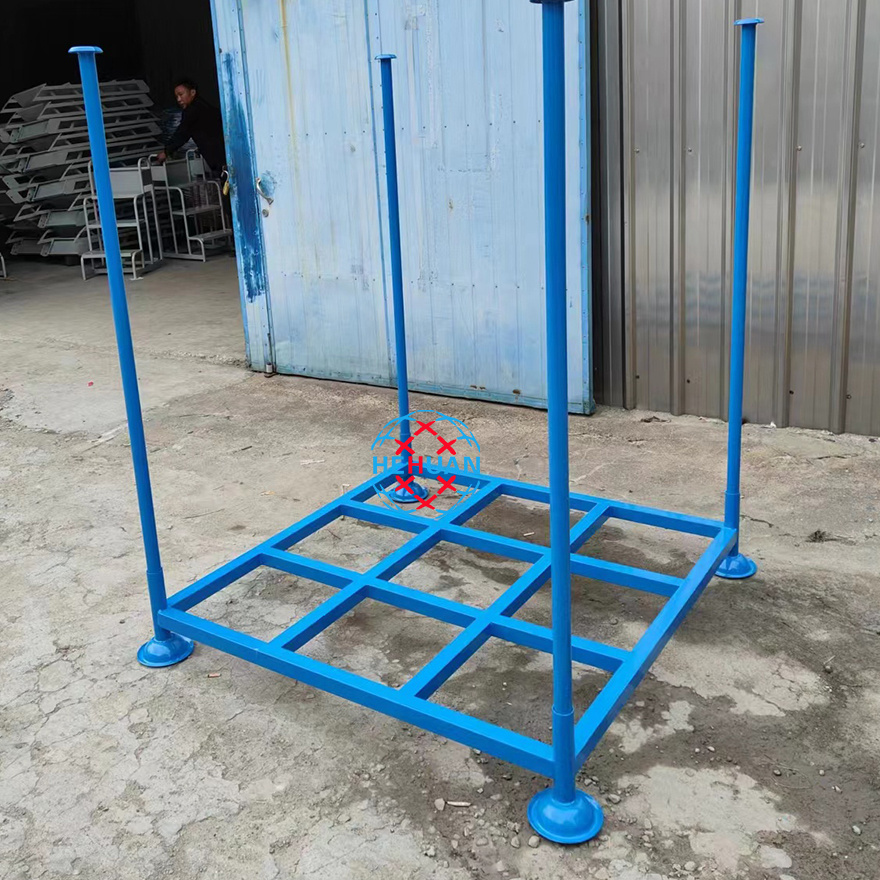 Sale Steel Fabricated Stacking Collapsible Movable Pipe Plate Post Pallet Transport Industrial Storage Rack