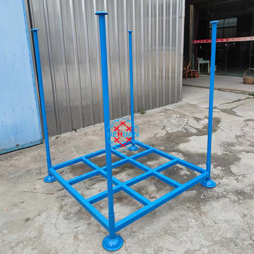 Sale Steel Fabricated Stacking Collapsible Movable Pipe Plate Post Pallet Transport Industrial Storage Rack