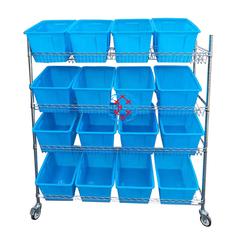 Wholesale High Quality Portable Storage Rack Chrome Wire Shelving Four Layer Shelf