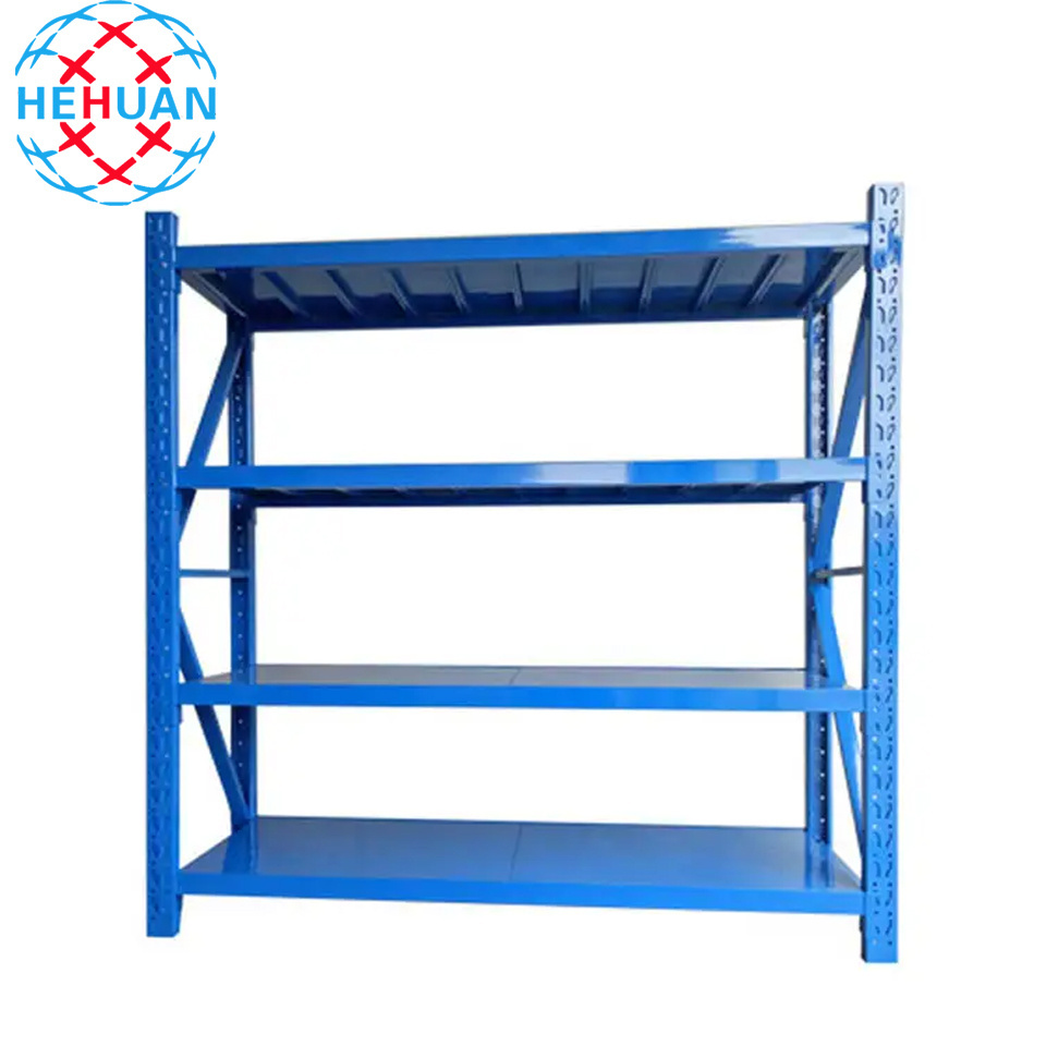 Custom Heavy Duty Shelving 300kg Layer 4 Tier Warehouse Storage Metal Stacking Shelf Rack Unit For Warehouse