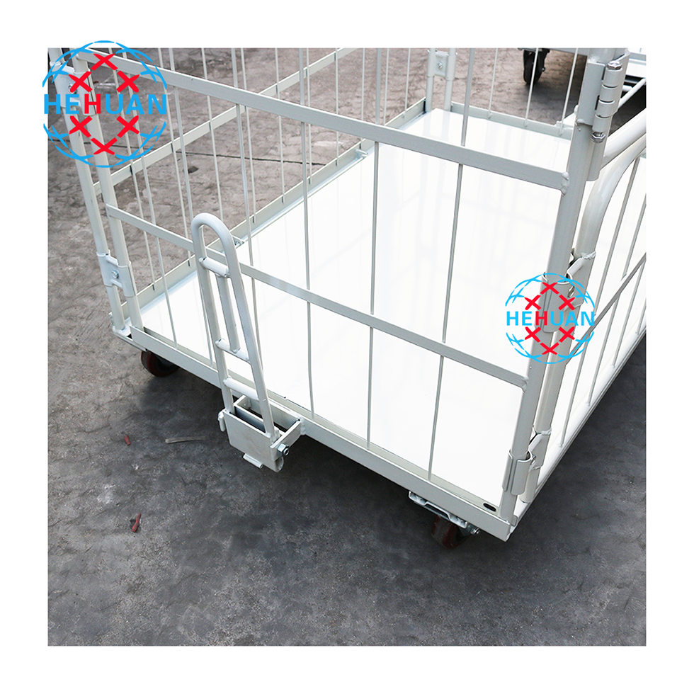 Support Customized Services Movable Metal Utility Storage Cage Moving Logistics Trolley With Wheels