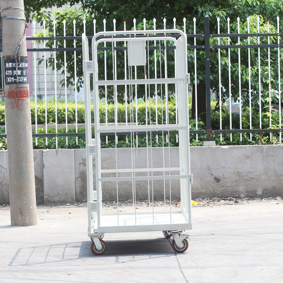 Support Sample Supermarket Shopping Cart Metal Craft Logistics Trolley With Door