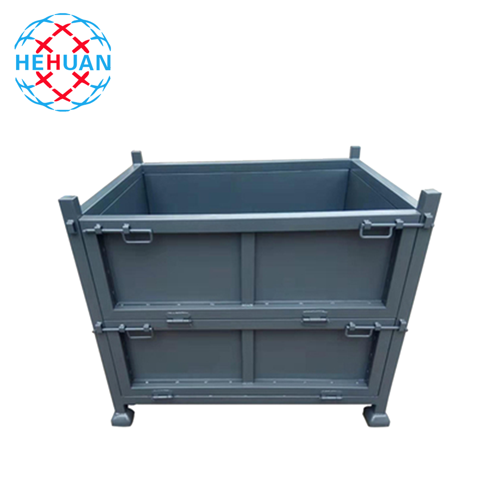 Custom Size Industrial Metal Pallet Warehouse Storage Bin Equipment Crate Cage Turnover Box