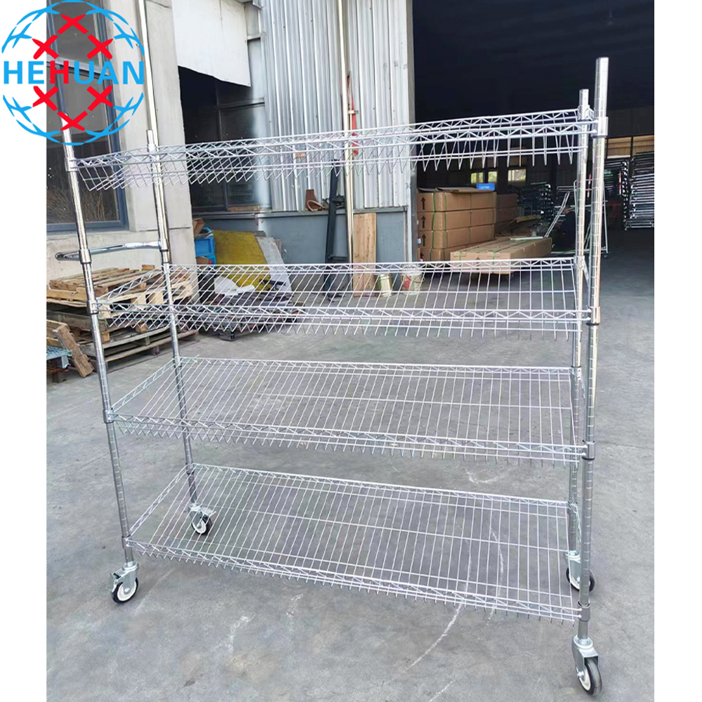 Customizable Warehouse Chrome Plated Display Welded Wire Mesh Racks Shelving Metro Shelf