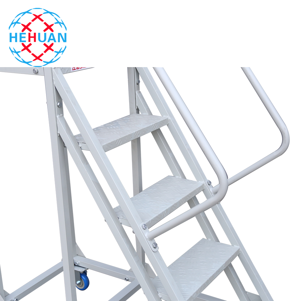 Customizable Height 1.2m Library Supermarket Industrial Working Platform Ladder With Armrests