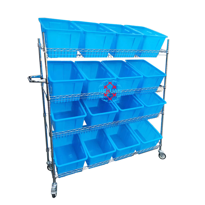 On Sale Warehouse Steel Storage Shelves Chrome Wire Shelving 4 Tier Rack Industrial Racking