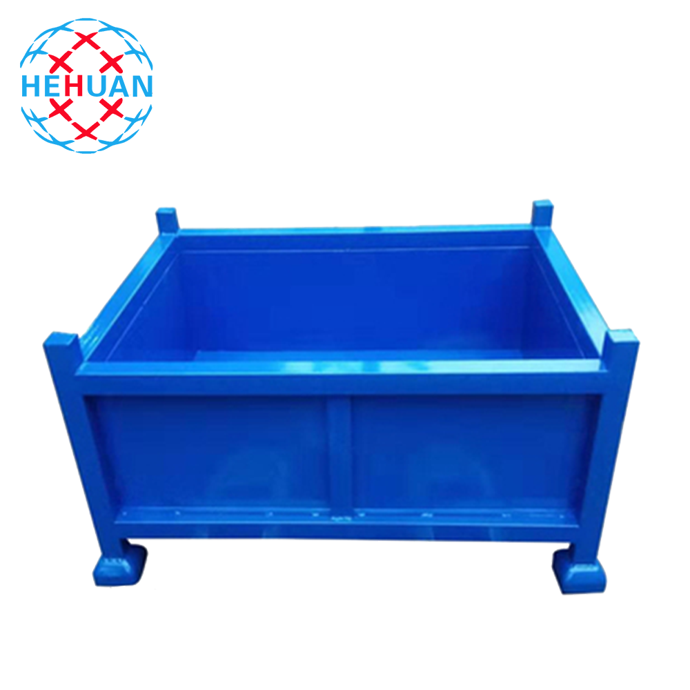 Custom Size Industrial Metal Pallet Warehouse Storage Bin Equipment Crate Cage Turnover Box