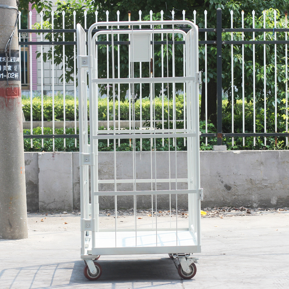 Support Sample Supermarket Shopping Cart Metal Craft Logistics Trolley With Door