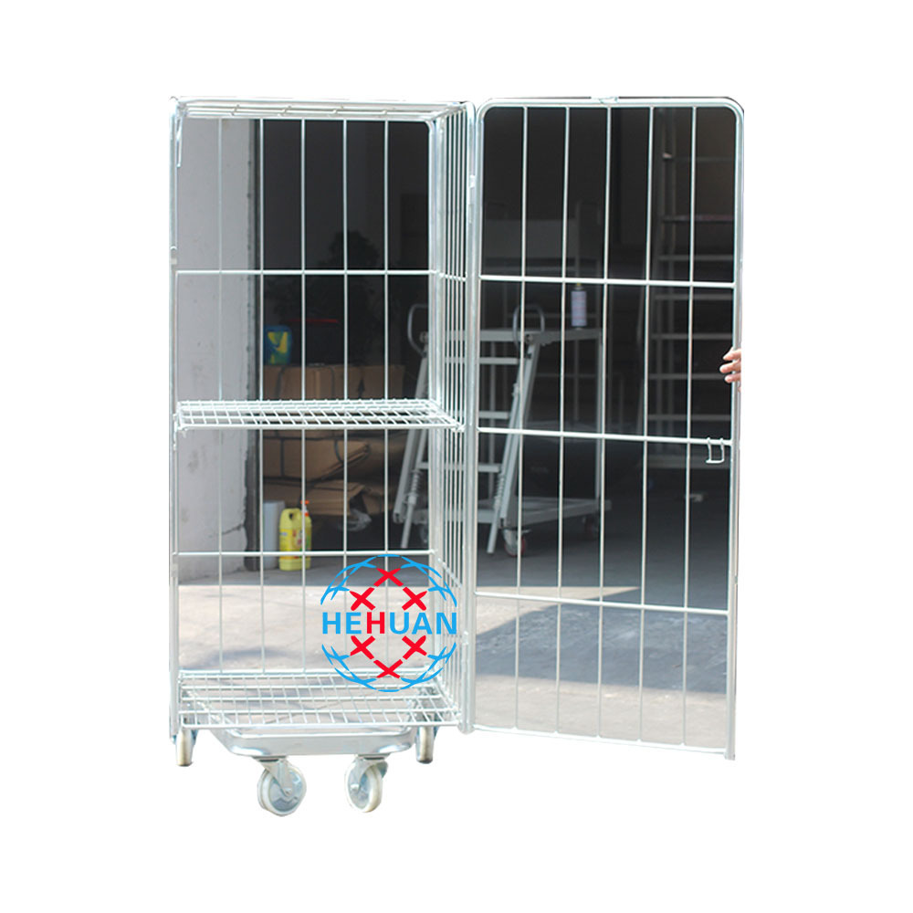 OEM ODM Supported Tools Usage Storage Foldable Warehouse Logistics Trolley With Four Wickets